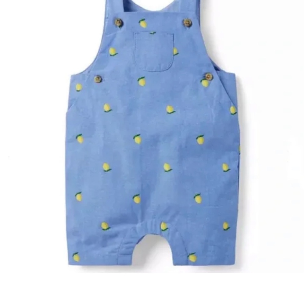 Janie and Jack Overalls with Lemon Print